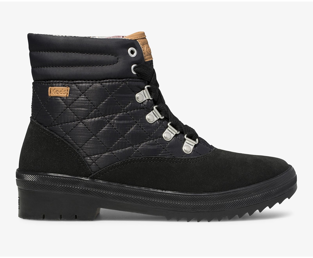 Keds Stiefel Damen Schwarz - Camp Water-Resistant Suede W/ Thinsulate™ - WVL-216348